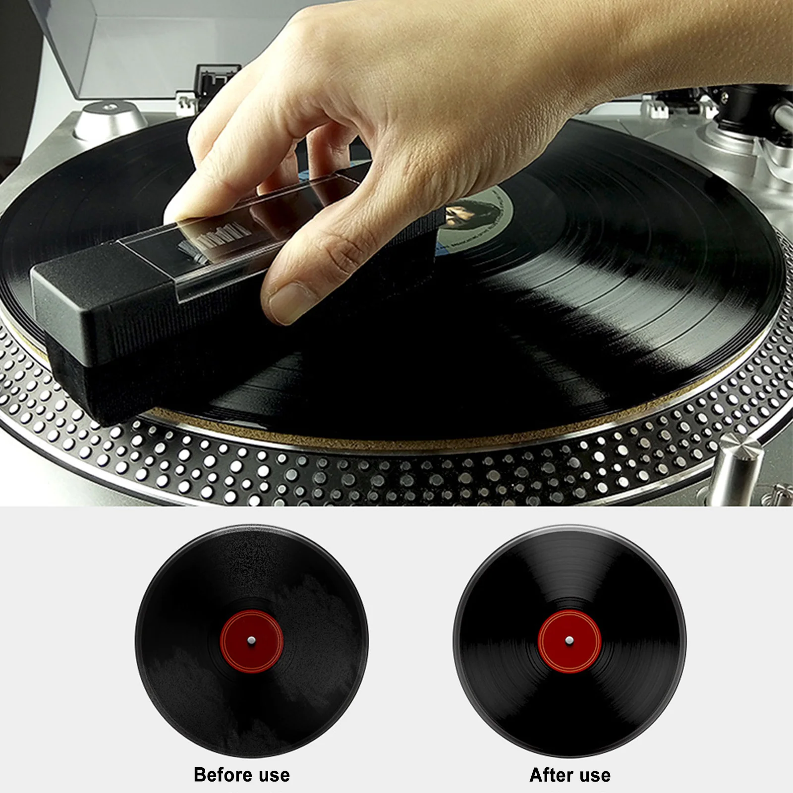 

Комплект для чистки виниловых записей, комплект для чистки с маленькой щеткой, фонографом, записей