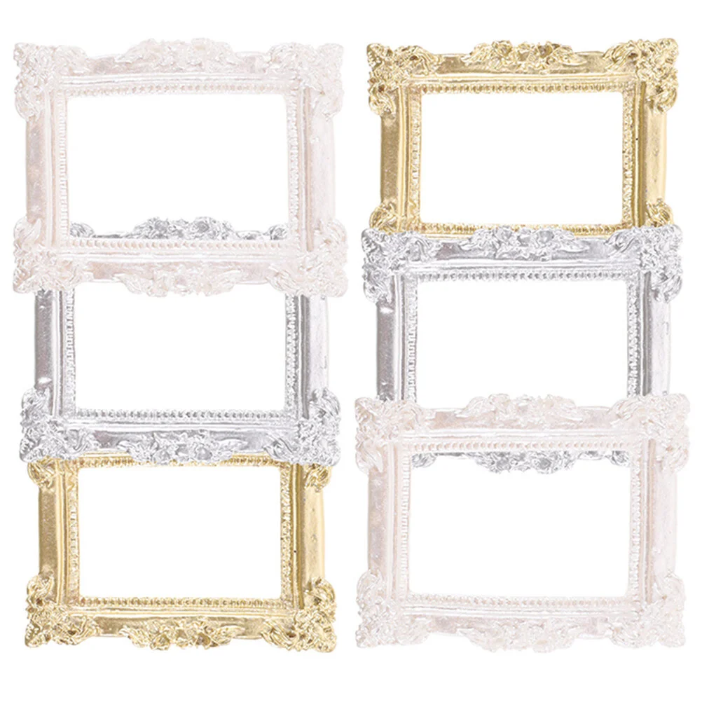 

Photo Frame Ornaments Compact Small DIY Mini Resin Picture Retro Frames Vintage