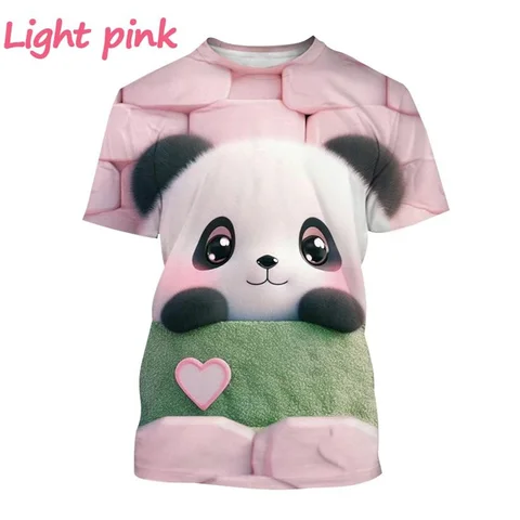 Новая футболка с 3D принтом панды, футболка с рисунком животных для мужчин и женщин, модная футболка с круглым вырезом и короткими рукавами