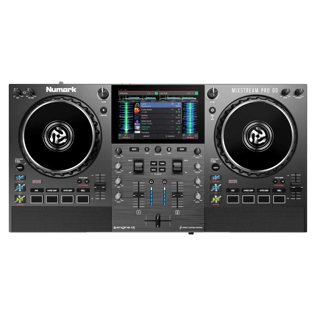 

Genuine Numark Mixstream Pro Go - Standalone DJ Controller with Battery, DJ Mixer, Speakers, Amazon Music Unlimited, WiFi, Touc