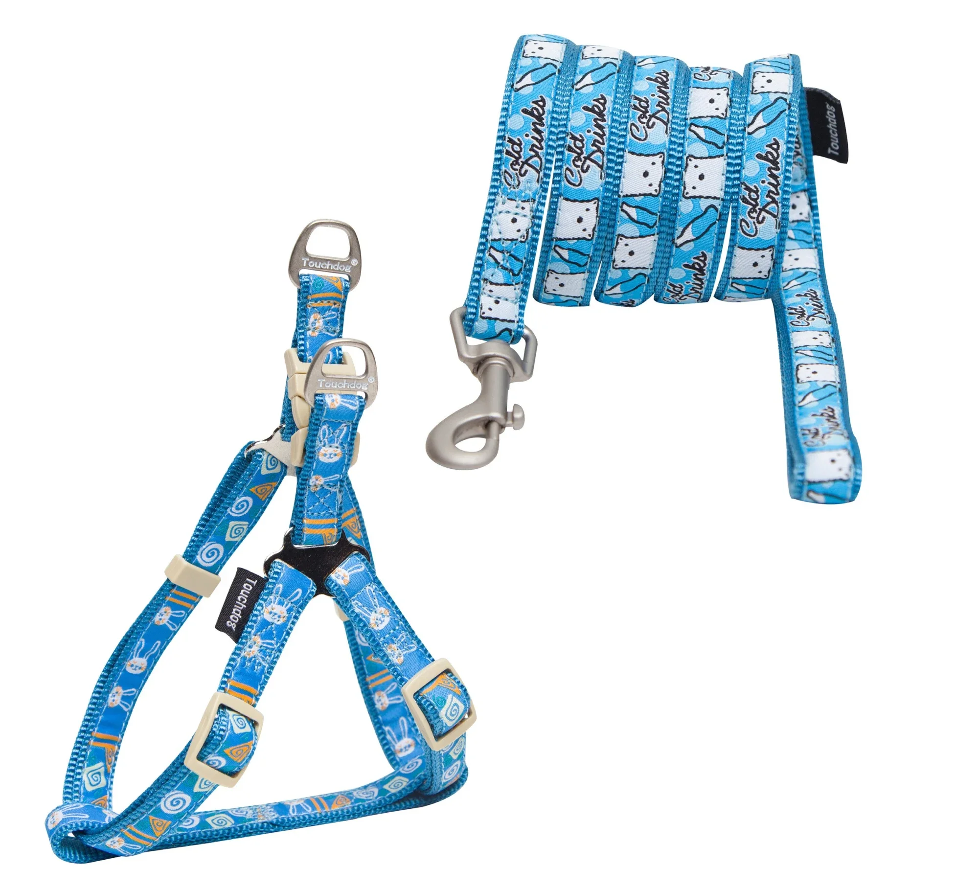 

Touchdog 'Caliber' Designer Embroidered Fashion Pet Dog Leash And Harness Combination