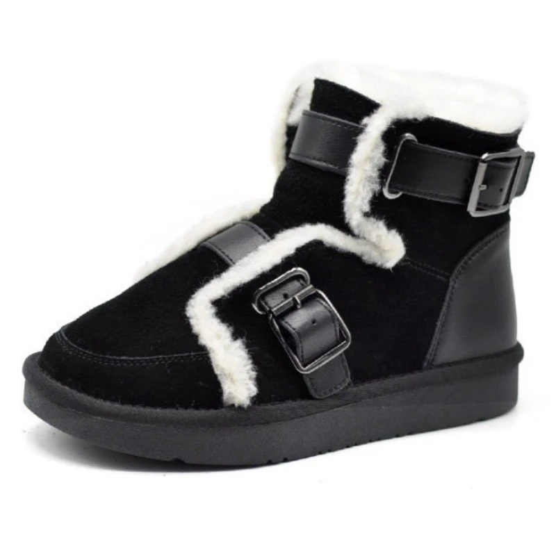 

2022 New Winter Fashion Flat Non-Slip Thickened Warm Buckle Snow Boots Shoes Zapatos De Mujer Women's Boots Platform Boots