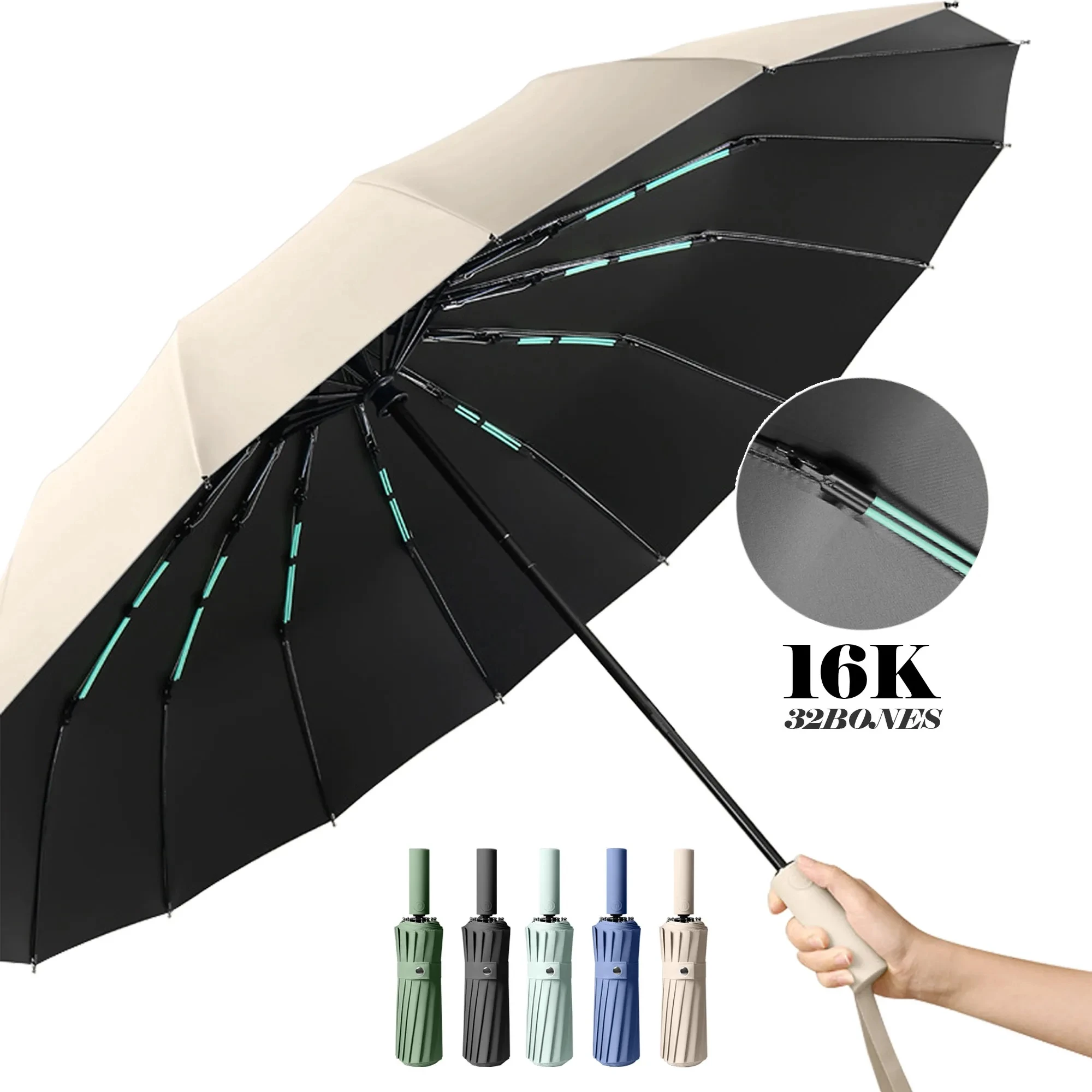 

Xiaomi 16K Double Bones Large Umbrella Men Womens Windproof Compact Umbrellas Automatic Fold Business Luxury Sun Rain Umbrella T