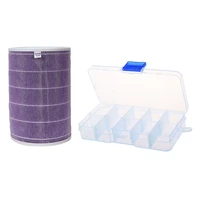 1pcs clear compartments false nail art tips storage box 1pcs air filter cartridge filter elements