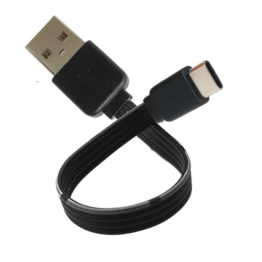 Мягкий короткий USB-кабель C-типа длиной 0 2 метра 20 см под прямым углом 90 ° Зарядное