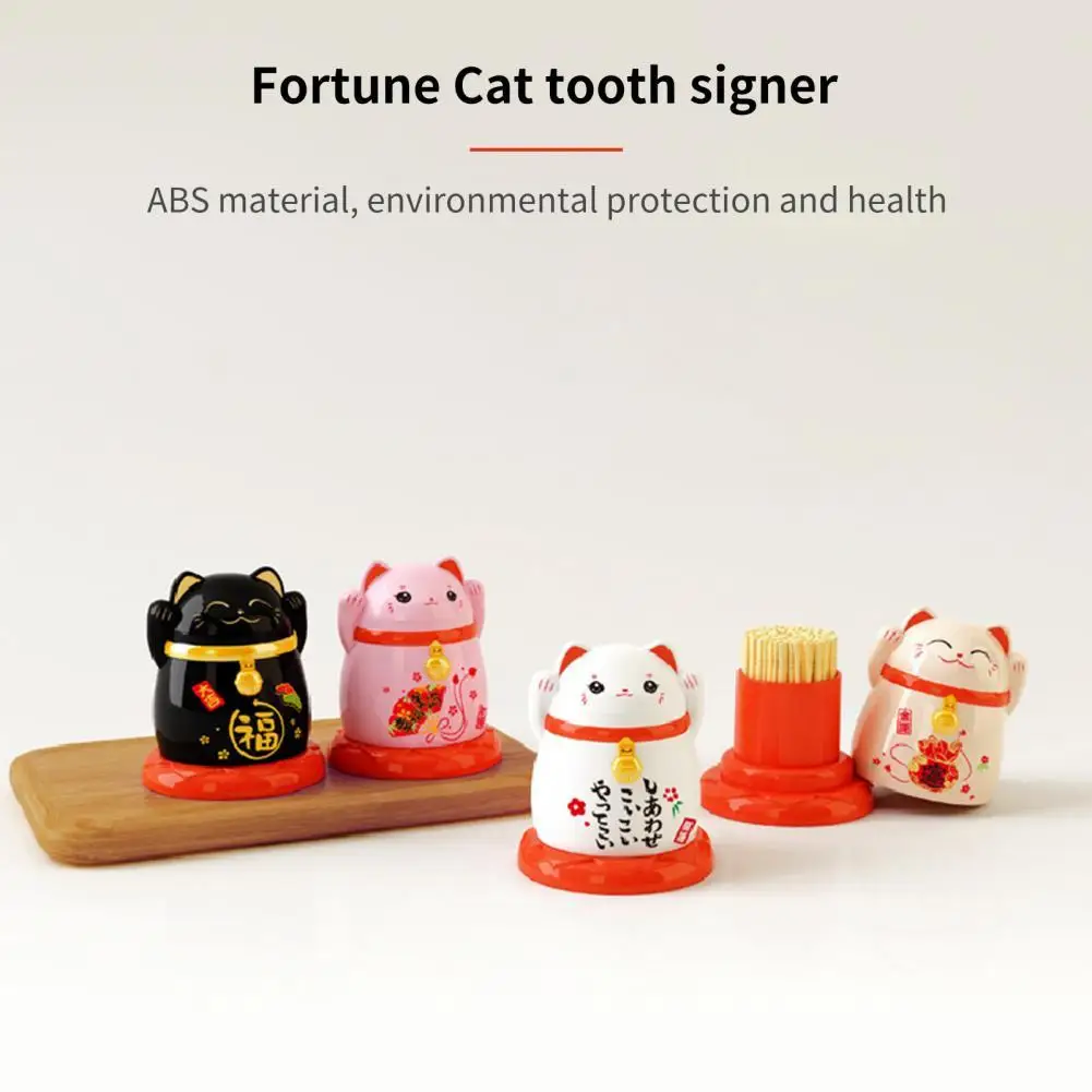

Useful Large Capacity Cute Cartoon China Lucky Cat Toothpick Holder Toothpick Storage Box Toothpick Holder
