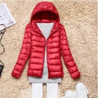 womens winter hooded down jacket parka light coat cropped top warmth slim fit korean fashion wholesale free shipping high end