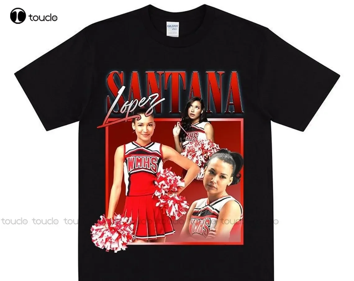 Футболка Santana Lopez в стиле ретро Y2K винтажная футболка с ручным принтом 90-х годов