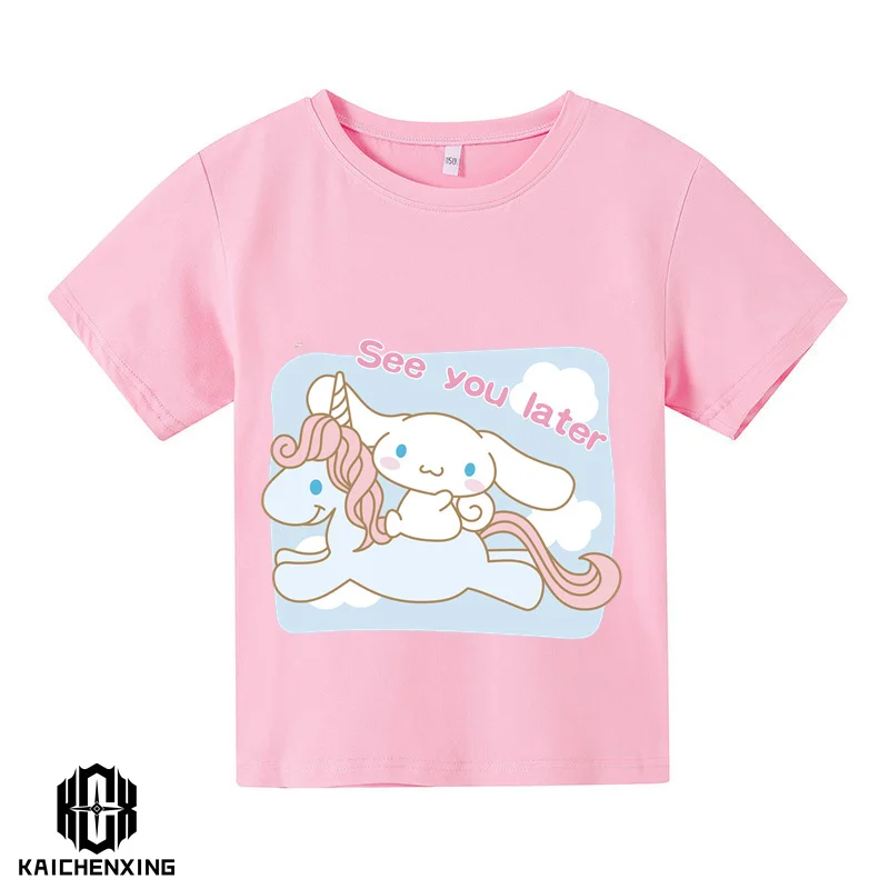 

2023 New Cinnamoroll Tshirt Kid Top Fashion Cartoon Anime Cool Boys Kids T-shirt Male Anime Shirts Boy Street Summer Clothing