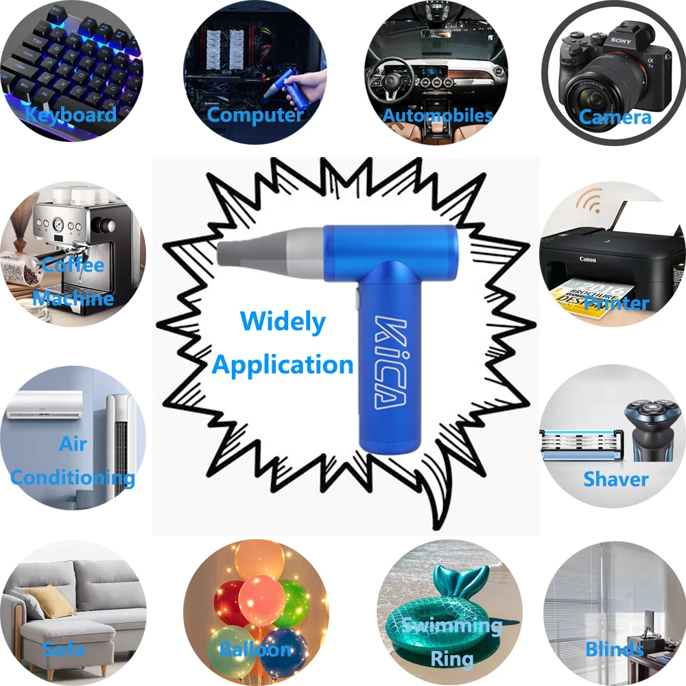 kica jetfan portable air blower electric mini turbo fan cordless compressed air can duster computer keyboard camera car cleaner free global shipping