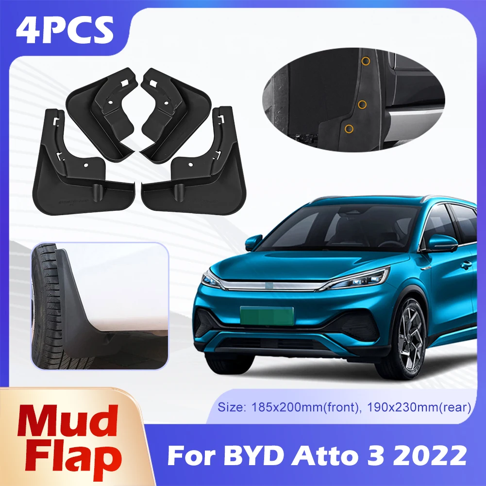 

For BYD Atto 3 EV Yuan Plus 2022 2023 Mud Flaps Auto Front Rear Tires Splash Mudguards Special Fender Mudflaps Car Accessories