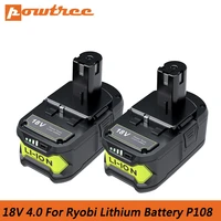 4 0ah 18v replacement battery for ryobi 18v lithium battery for p108 p102 p103 p104 p105 for ryobi 18 volt one cordless tool