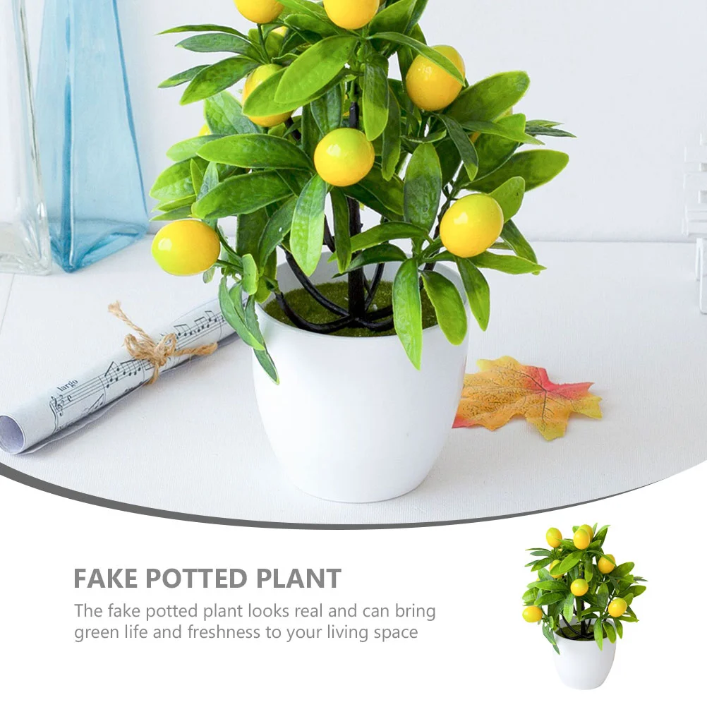 Маленькие горшечные растения искусственные деревья искусственный лимон офисные