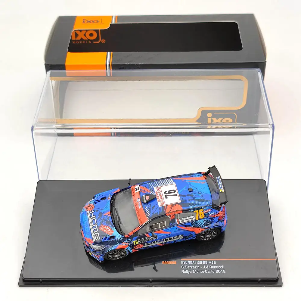 

IXO 1:43 For 2018 H~NDAI i20 WRC R5 #76 RALLY MONTECARLO S.SARRAZIN J.R RAM669 Diecast Model Toys Car Collection Gift
