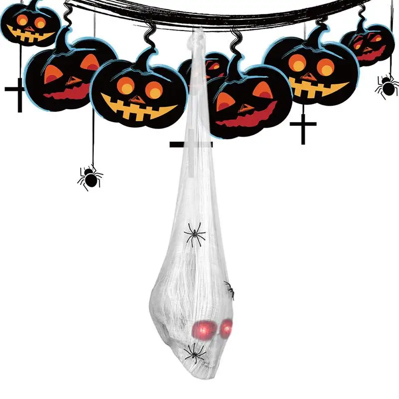 

Украшения для Хэллоуина в виде черепа паука, подвеска в виде головы черепа на Хэллоуин со светодиодными глазами, уличное украшение в виде паука для ярдов