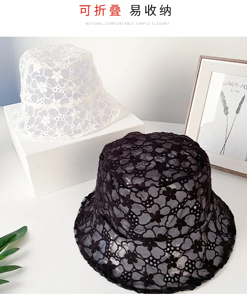 

Lace Hollowed Out Fisherman Hat Summer Sun Shading Trend Flower Sun Hat