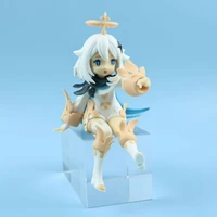 spot genshin impact account kneeling pose pymon pvc action figure two dimensional model anime figures kawaii collectible toy