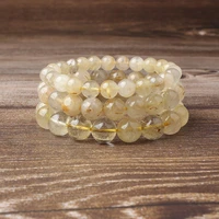 natural bracelet 8mm blonde crystal stone beads bracelet bangle fit for diy jewelry men and women present accessories amulet