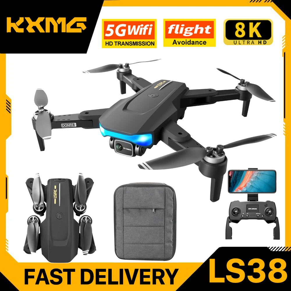 

KXMG LS38 Drone RC Helicopter EIS Professional Aerial Photography Camera Hd 8K 5G WIFI Optical Flow Localization Quadcopter Toys