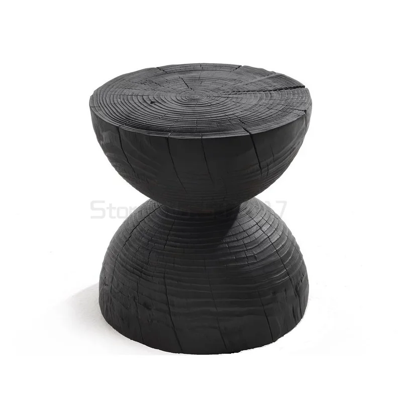 

Natural Solid Wood Strong Stool Creative Furnishing Articles Simple Style Living Room Stool Small Corner Table Dining Stool