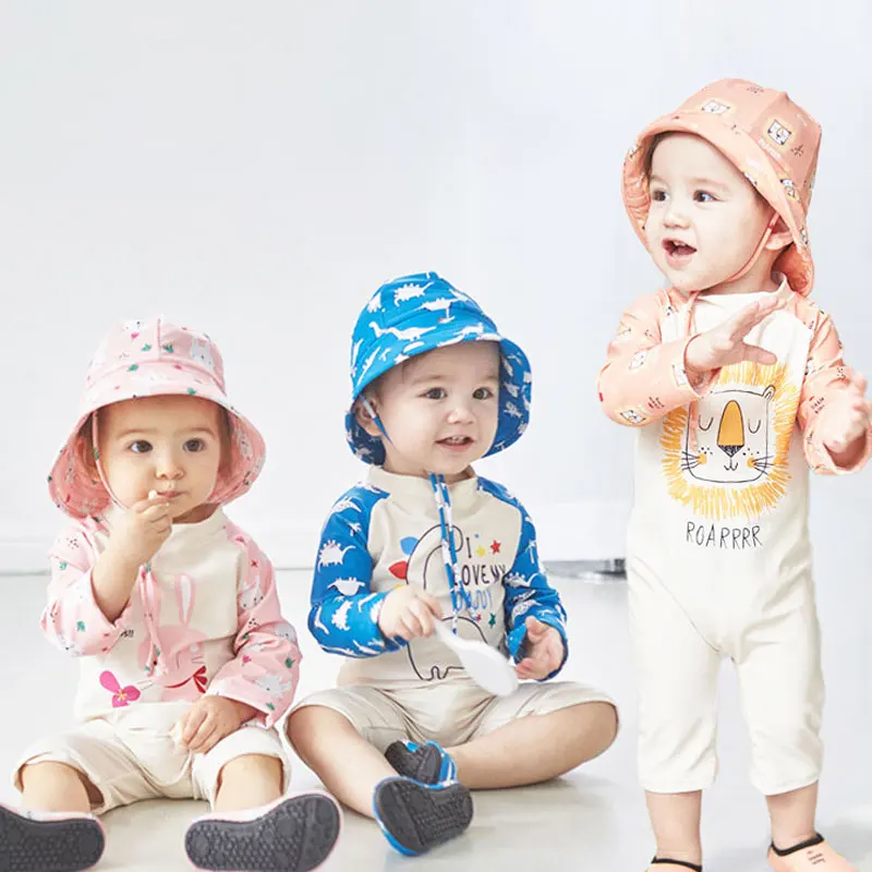 Baby Swimwear 2022 New Children's One-piece Swimsuit Sunscreen Quick-drying Bathing Suit for Kids Korean Boys Girls Surf Clothes