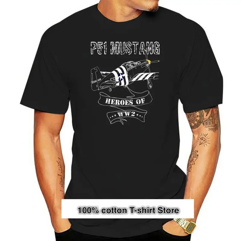 

Camiseta de P-51 Mustang para hombre y mujer, camisa Unisex de la 2. ª Guerra Mundial, avión, Piloto Militar