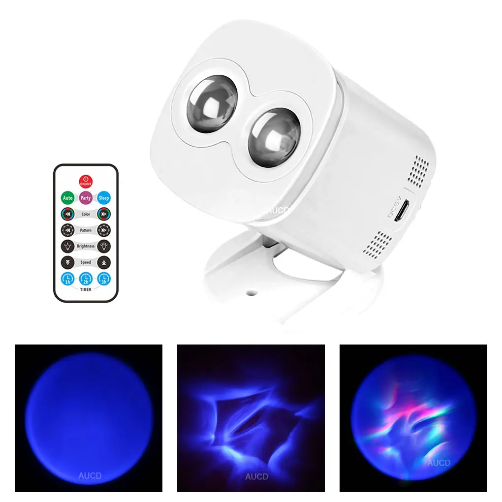 USB 6W RGB LED Sound Control Projector Lamp Starlight Aurora Magic Effect Laser Lights Home Room Party Kid Gift Night Lighting