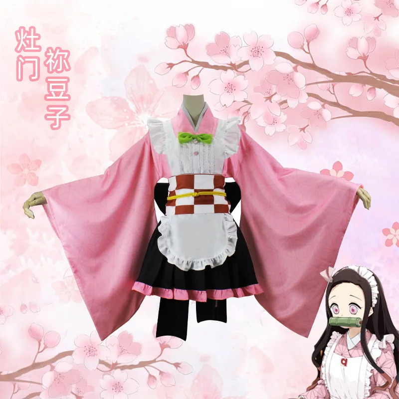 

Demon Slayer Kamado Nezuko Cosplay Halloween Game Anime Novelty 2D Costume Women's Full Clothes Comic Con Party Carnival