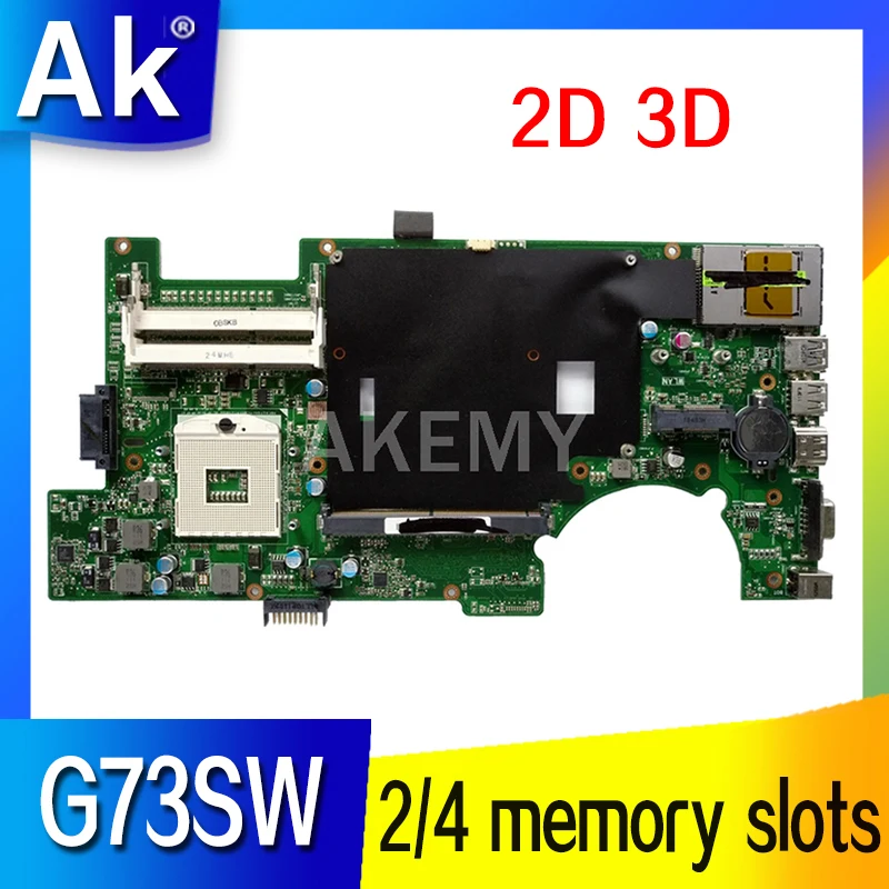 

G73SW motherboard REV2.0 For Asus G73SW G73S G73 Laptop motherboard Mainboard 2 memory slots 4 memory slots 2D or 3D