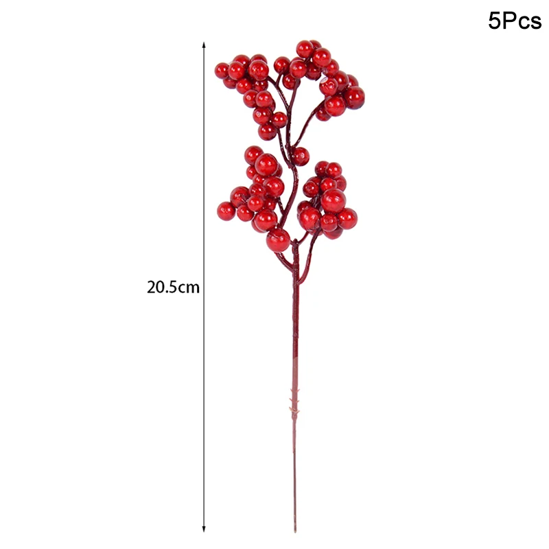 Искусственные красные ягоды и шишки Xunyihappy для Рождества