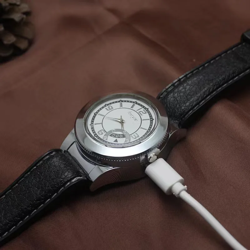USB Rechargeable Lighter Wearable Smart Watch Cigarette Lighter Tungsten Windproof Men's Creative Metal Watch