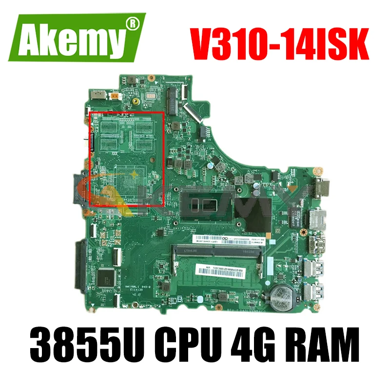 

For Lenovo V310-14ISK V310-14IKB V510-14IKB laptop motherboard DA0LV6MB6F0 motherboard W/ CPU 3855U RAM 4G Mainboard