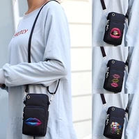 mini shoulder mobile phone bag universal for samsung galaxy note plushuaweiiphone mouth pattern phone bags packet wallet pouch