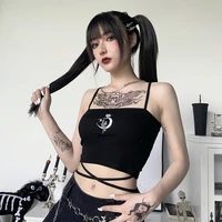 dark wind2022european and american spring and summer new sexy backless print camisole womeninstop womens