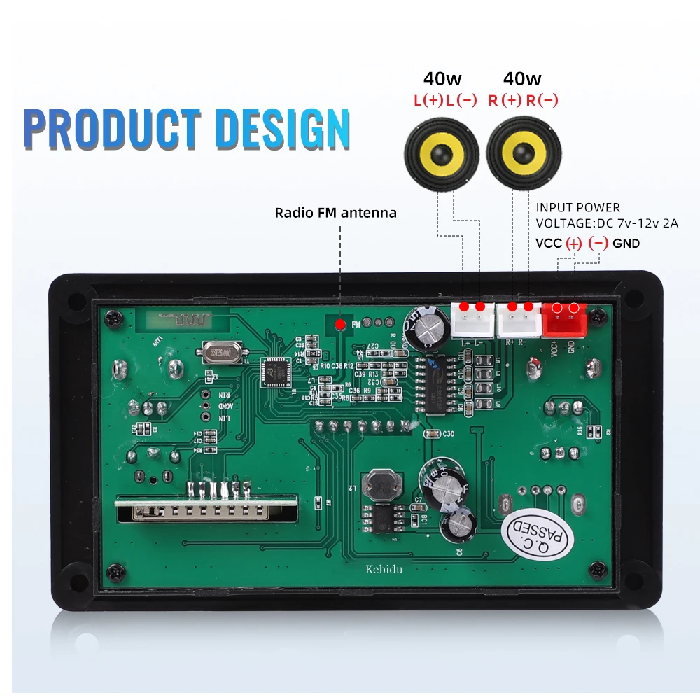 DC 7-25 в 2*40 Вт усилитель Bluetooth MP3 декодер плата 12 FM радио DIY модуль поддерживает TF