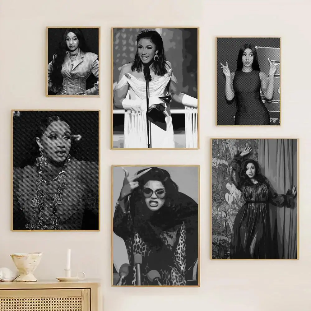 C-cardi B Music Stars Альбом Ретро Печать Плакат Высококачественная Водонепроницаемая