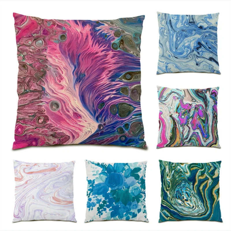 

Colorful Home Decor Polyester Linen Pillowcase Decorative Cushion Cover Artistic Comfortable Sofa for Living Room Velvet E0586