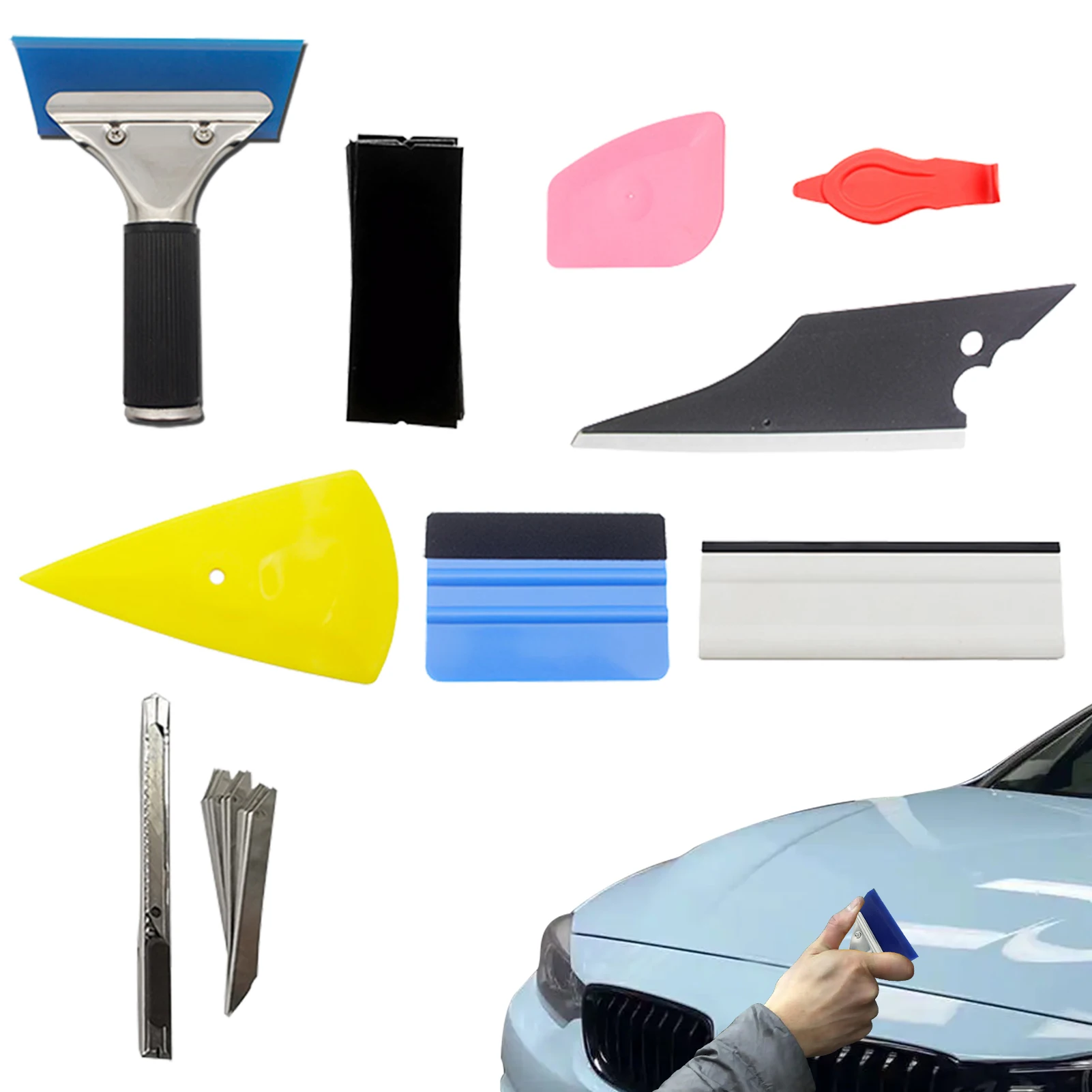 

Car Color Changing And Filming Tool Set Squeegee Applicator Tool Scraper Tool With Soft Felt Cloth Installing Tool Including