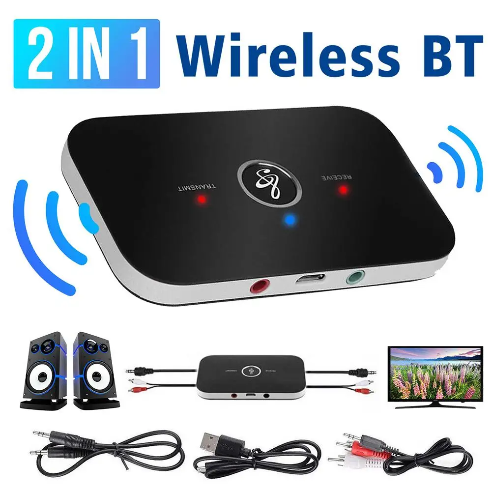 

Car Wireless Bluetooth-compatible 5.0 Transmitter Receiver 2-in-1 Audio Adapter 3.5mm Jack Stereo Music Player Wireless Adapter