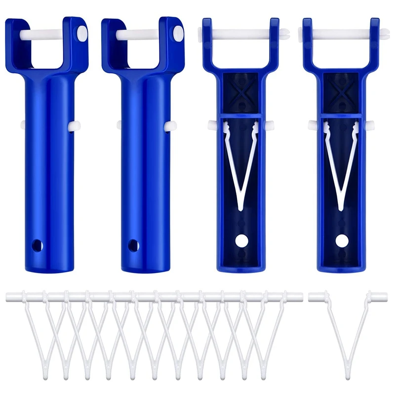 

Hot 4Pcs Swimming Pool Vacuum Head Handles Pool Cleaning Tool Replacement Accessories With 12Pcs V-Shaped Clip