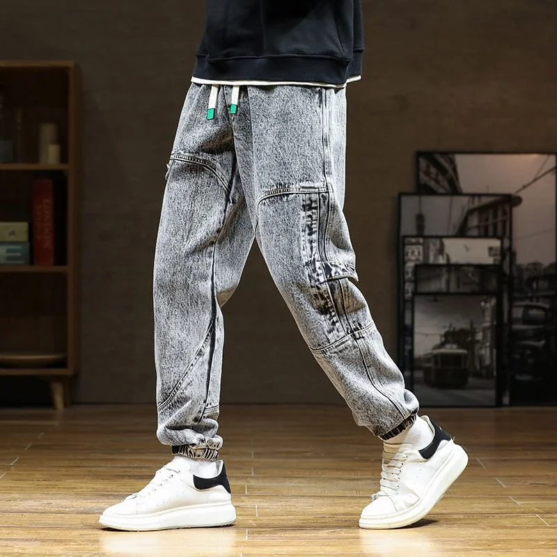 Autumn and Winter New Thick Casual Thermal Jean Trousers Warm Fleece Black Joggers Baggy Denim Pants Stretched Cotton Jeans Men