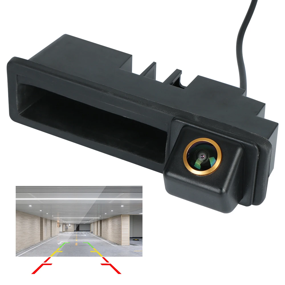 

For Audi A4 A3 A1 A6 Q7 12V Car Rear View Camera Fisheye Lens With Trunk Handle Panel 1920x1080P Reverse Vehicle Accessories