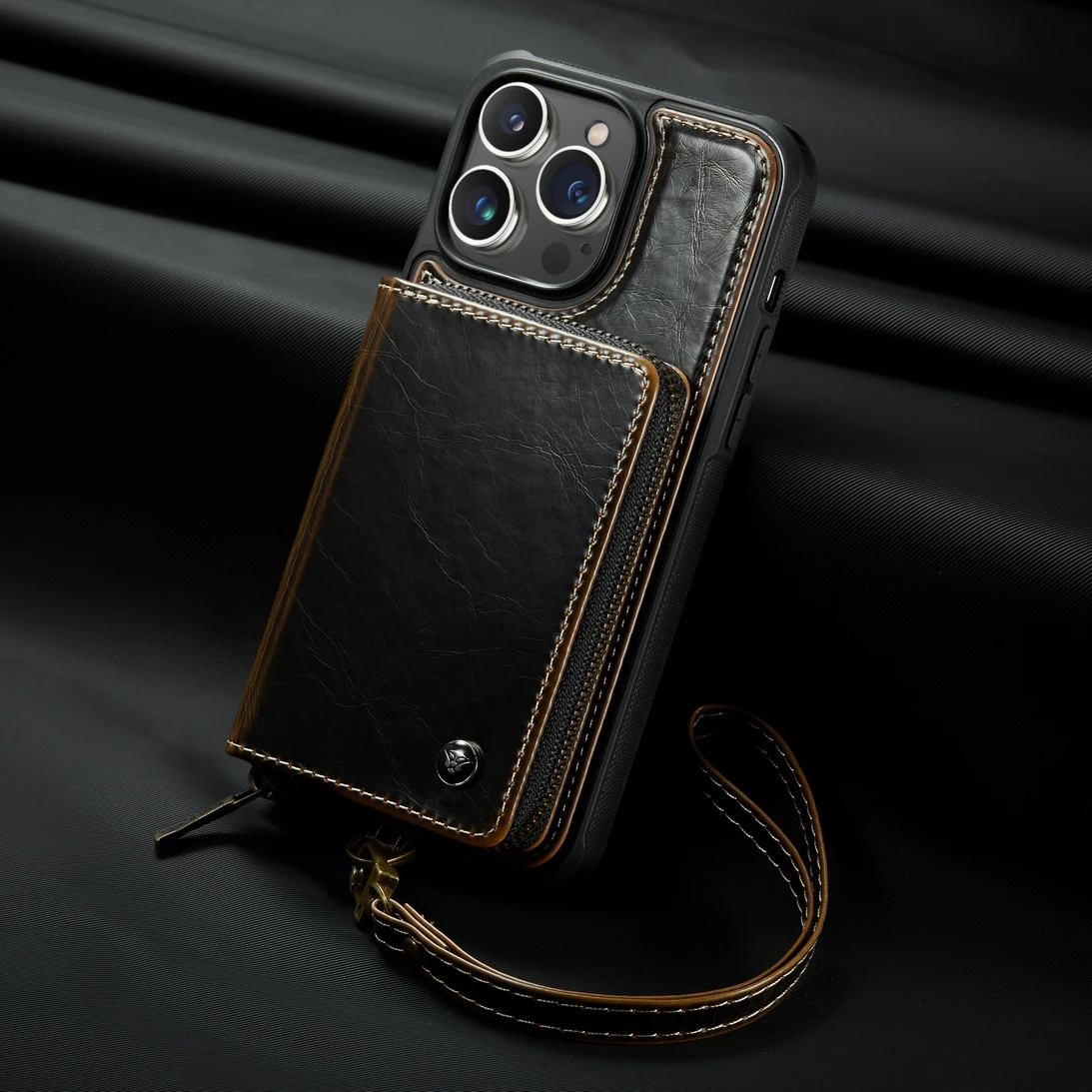 

Кожаный чехол-кошелек высшего качества для iPhone 14 Plus 13 12 11 Pro Max, чехол-подставка с ремешком на руку и держателем для карт