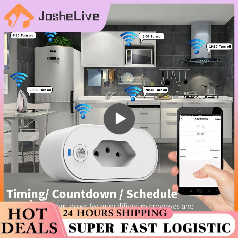 

Durable Easy Home Automation Tuya Wifi Socket Convenient And Multifunctional Wifi Socket Plug Compatible With Voice Assistants