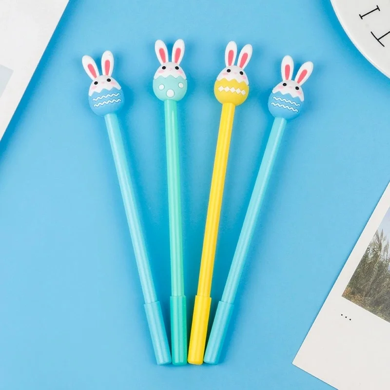 

20/30pcs Cartoon Gel Pen Cute Rabbit Long Ears Student Writing Stationery Pens 0.5mm Black School Office Signature Pens Supplies