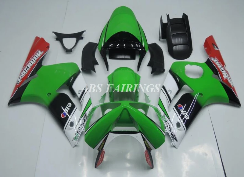 

Комплект обтекателей для мотоцикла из АБС-пластика, 4 подарка, подходит для Kawasaki Ninja ZX-6R ZX6R 636 2003 2004 03 04, кузов красного и зеленого цвета на зака...