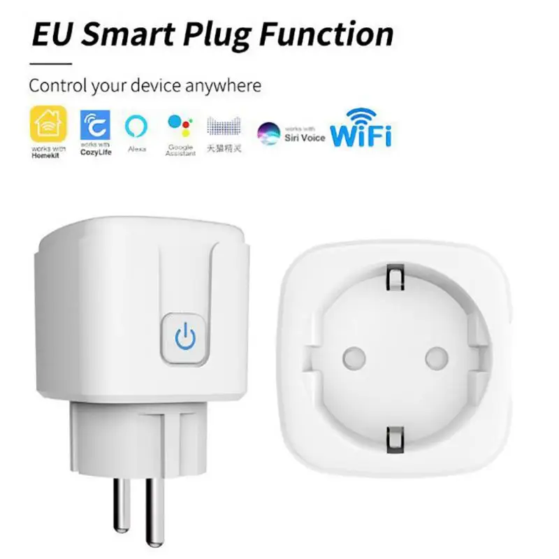 

EU Plug Smart WIFI Wireless Remote Socket Smart Timer Plug Voice Control By Alexa And Google Assistant PC Smart Power Socket
