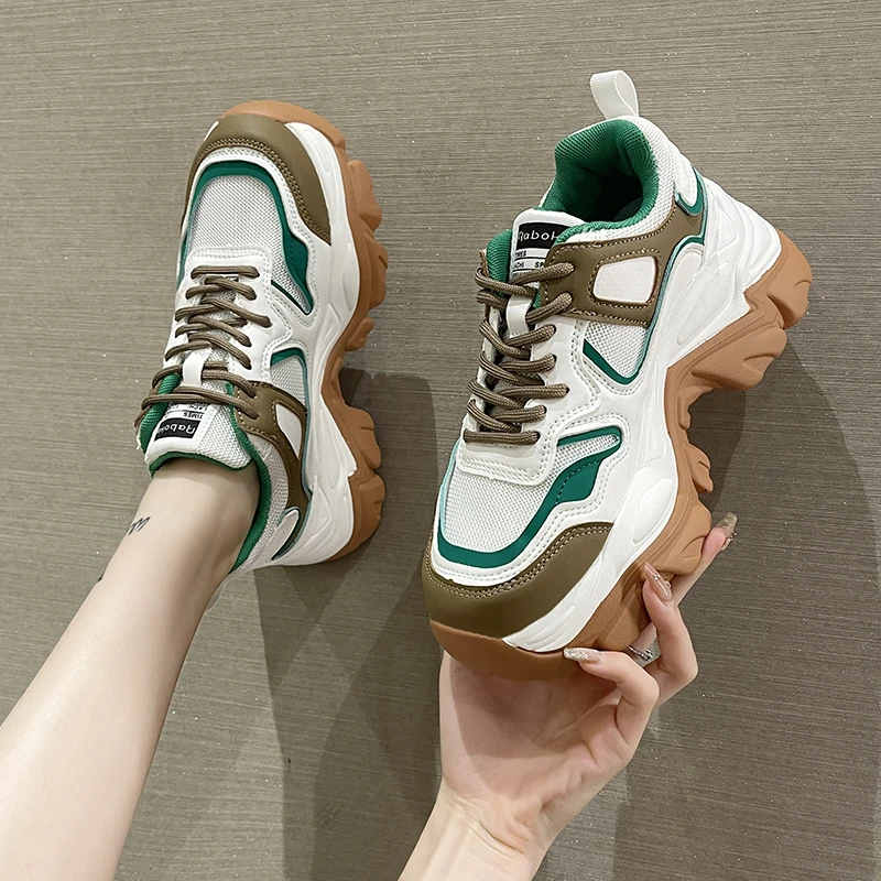 

Ladies Sneakers 2022 Women's Summer Platform Shoes Luxury Comfort Sneakers Lace Up Casual High Heels Women's New Tennis Women