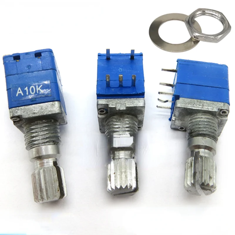 

5PCSPrecision R097 Potentiometer With Switch 5 Pin Single Connection A10K 15 Spline