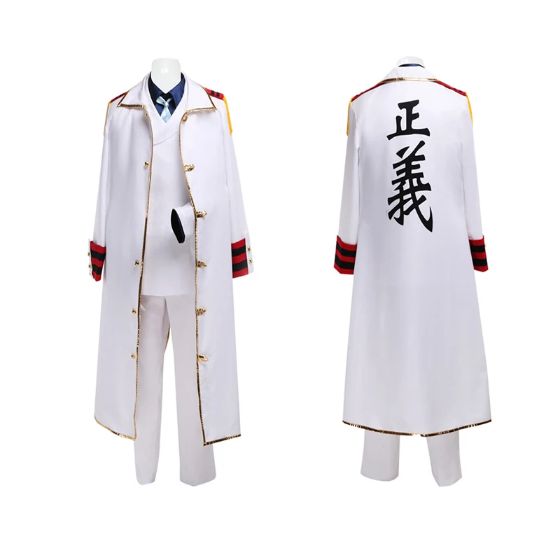 

Monkey D Garp Cosplay Costume Anime One Piece Cloak Top Pants Shirt Tie Set Halloween Carnival Party Male Role Disguise Clothes